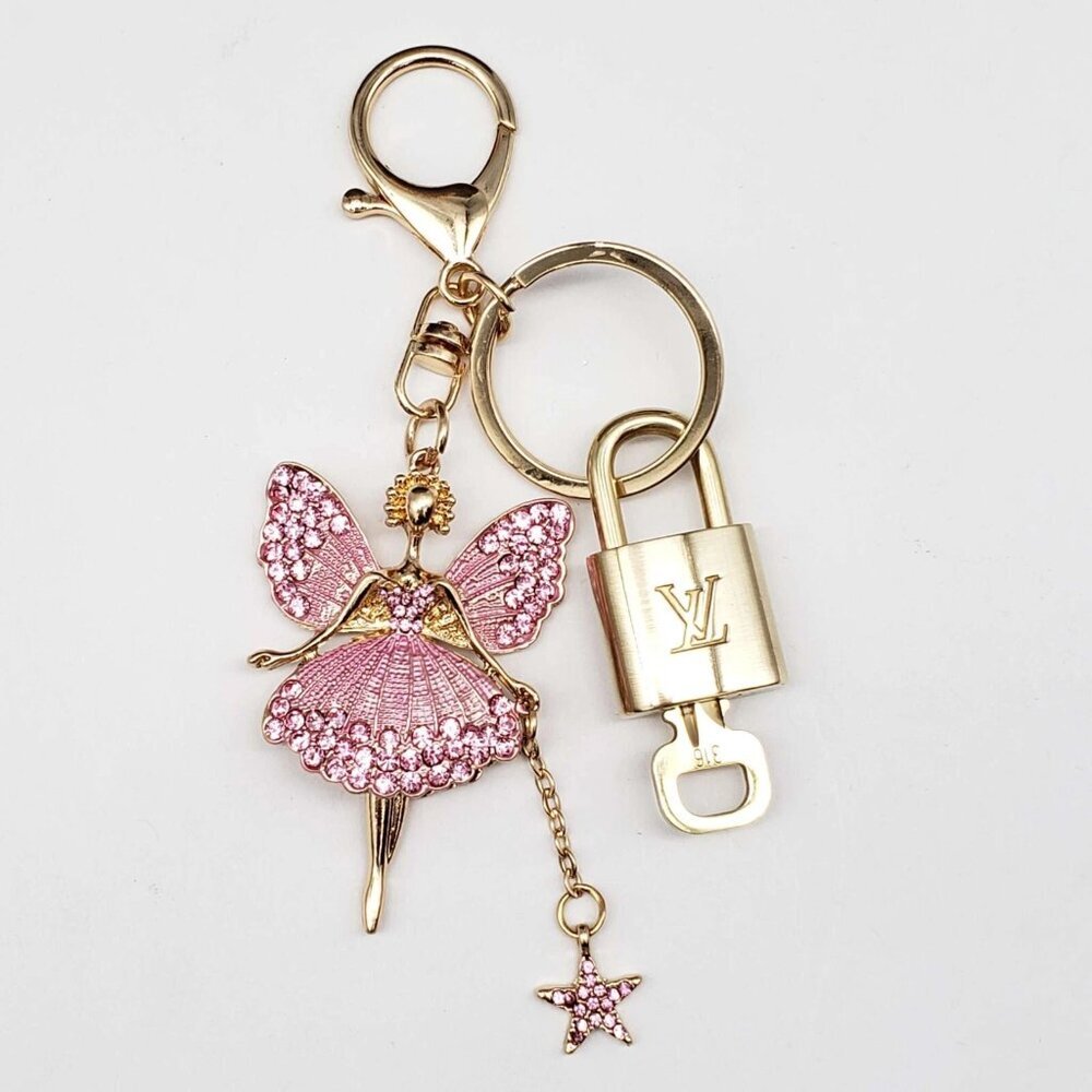 Authentic Louis Vuitton Lock & Key with unbranded Fairy Bagcharm, Keycharm